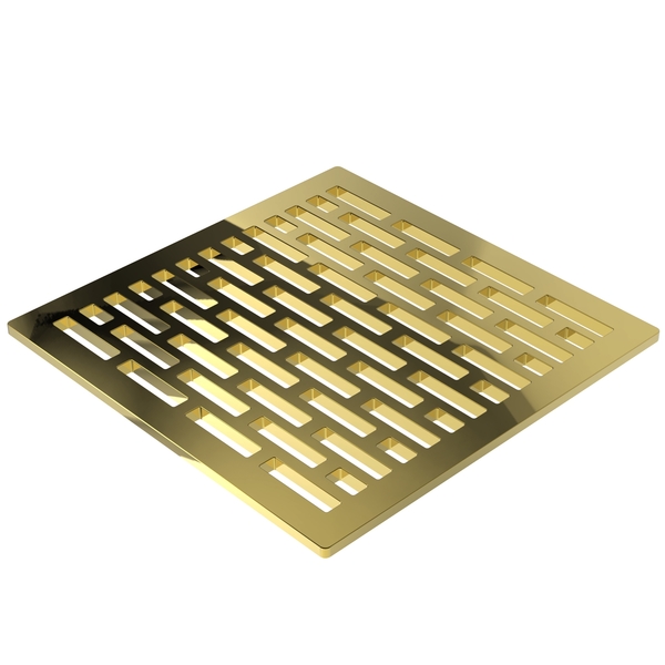 Newport Brass 6" Square Shower Drain in Forever Brass (Pvd) 233-606/01